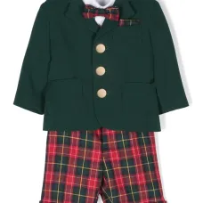 Брючный костюм в клетку тартан