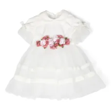 Платье с цветочной аппликацией