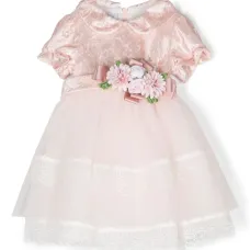 Платье с цветочной аппликацией