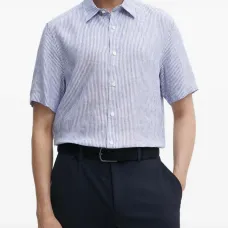 Полосатая рубашка с короткими рукавами