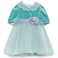 Платье с цветочной аппликацией