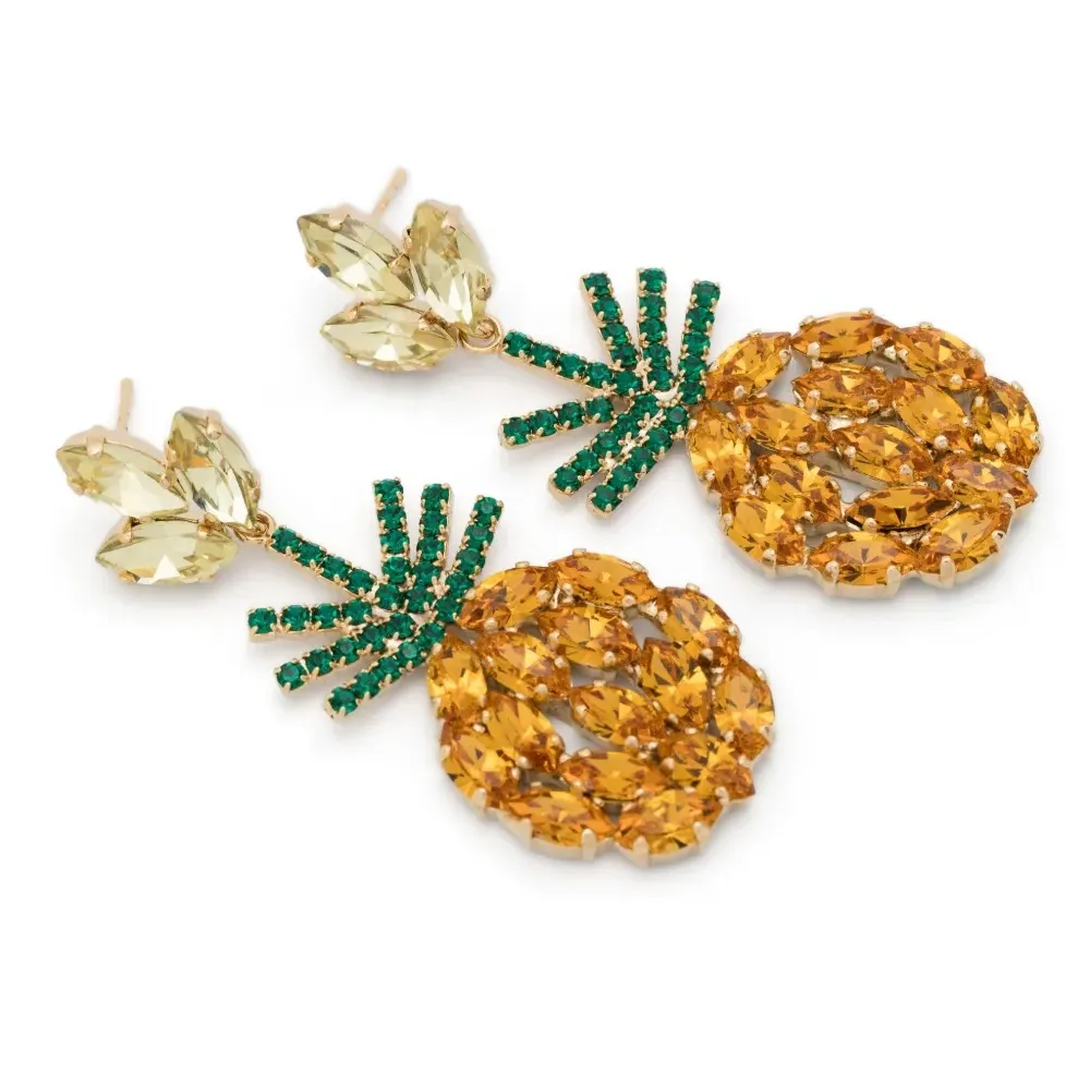 Серьги в форме ананасов