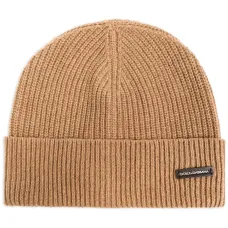 Шапка бини в рубчик с нашивкой-логотипом