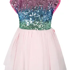 Платье с рукавами кап и пайетками