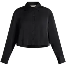 Атласная рубашка с длинными рукавами