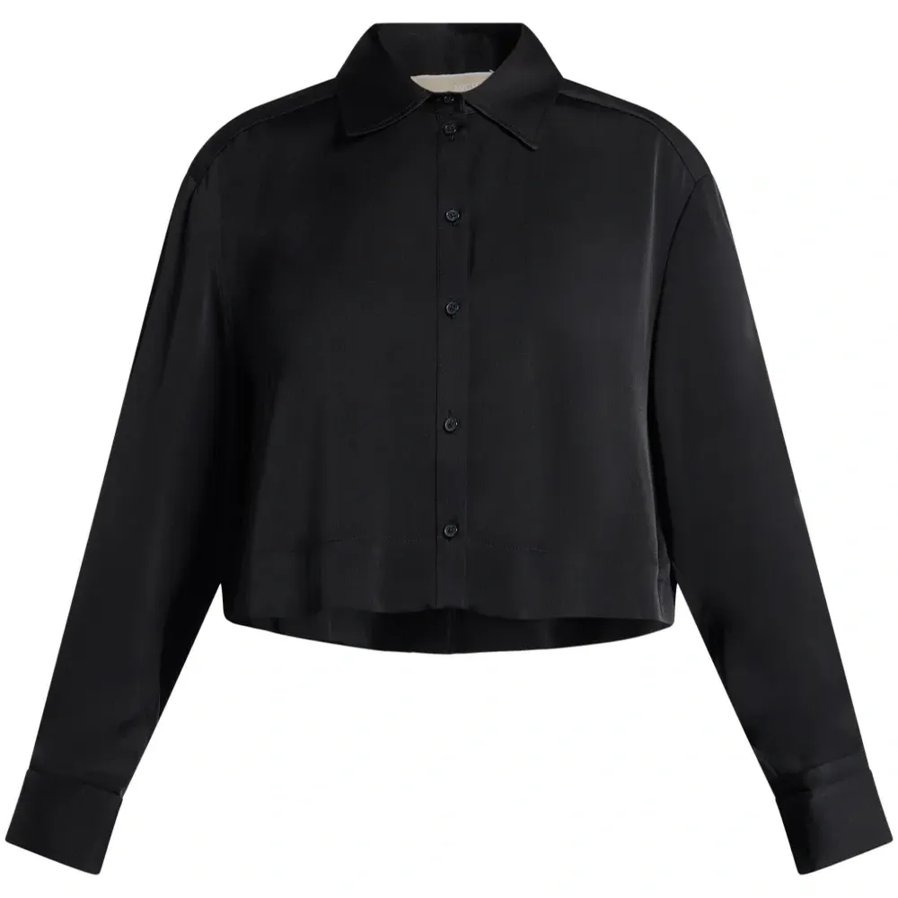 Атласная рубашка с длинными рукавами Атласная рубашка с длинными рукавами