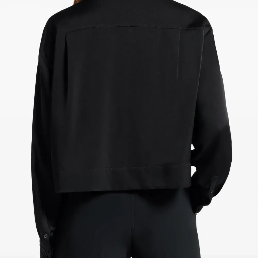 Атласная рубашка с длинными рукавами Атласная рубашка с длинными рукавами