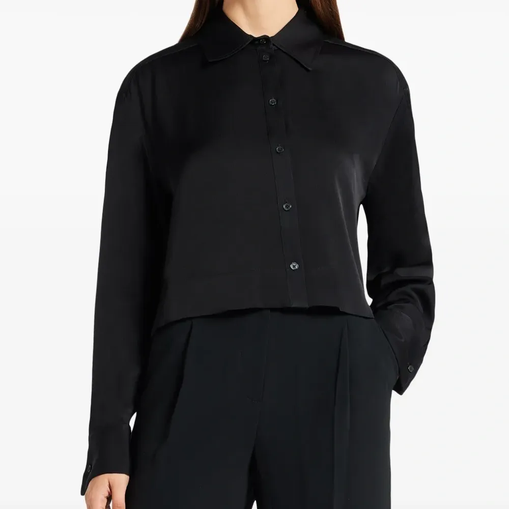 Атласная рубашка с длинными рукавами Атласная рубашка с длинными рукавами