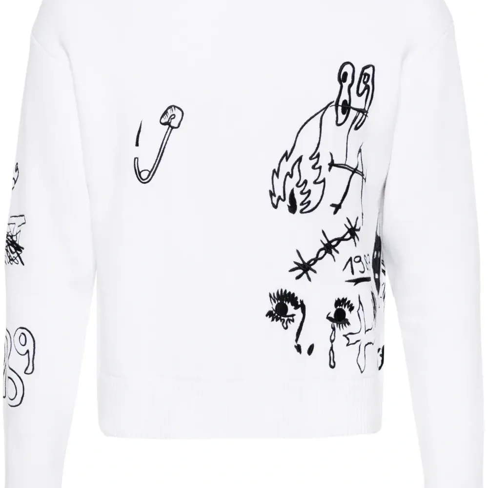 Свитер с круглым вырезом и вышивкой