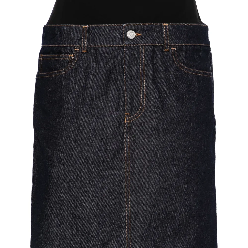 Джинсовая юбка миди