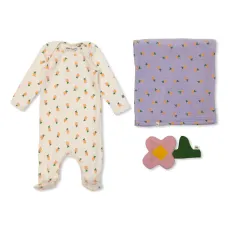 Комплект из трех комбинезонов с цветочным принтом