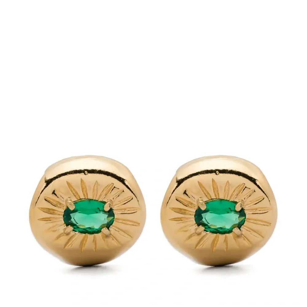 Emerald-embellished earrings