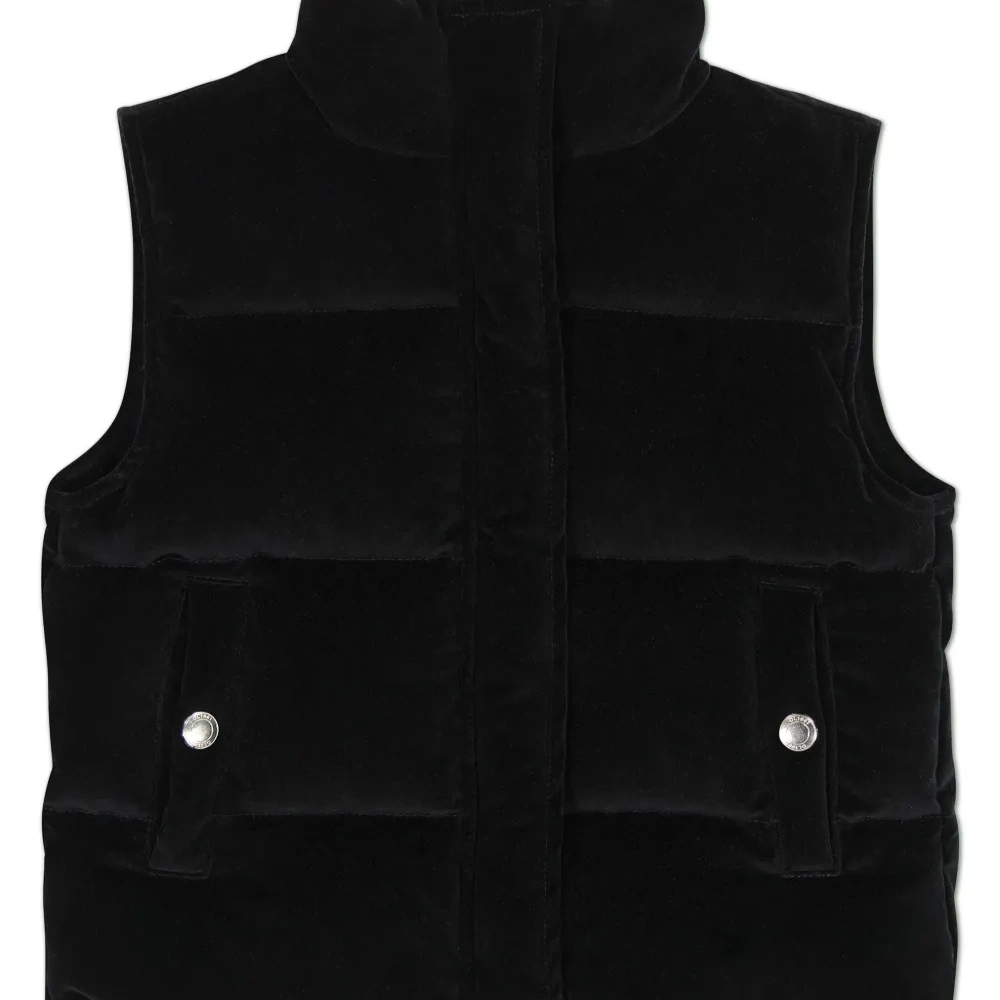 Дутый бархатный жилет