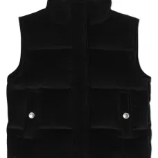 Дутый бархатный жилет