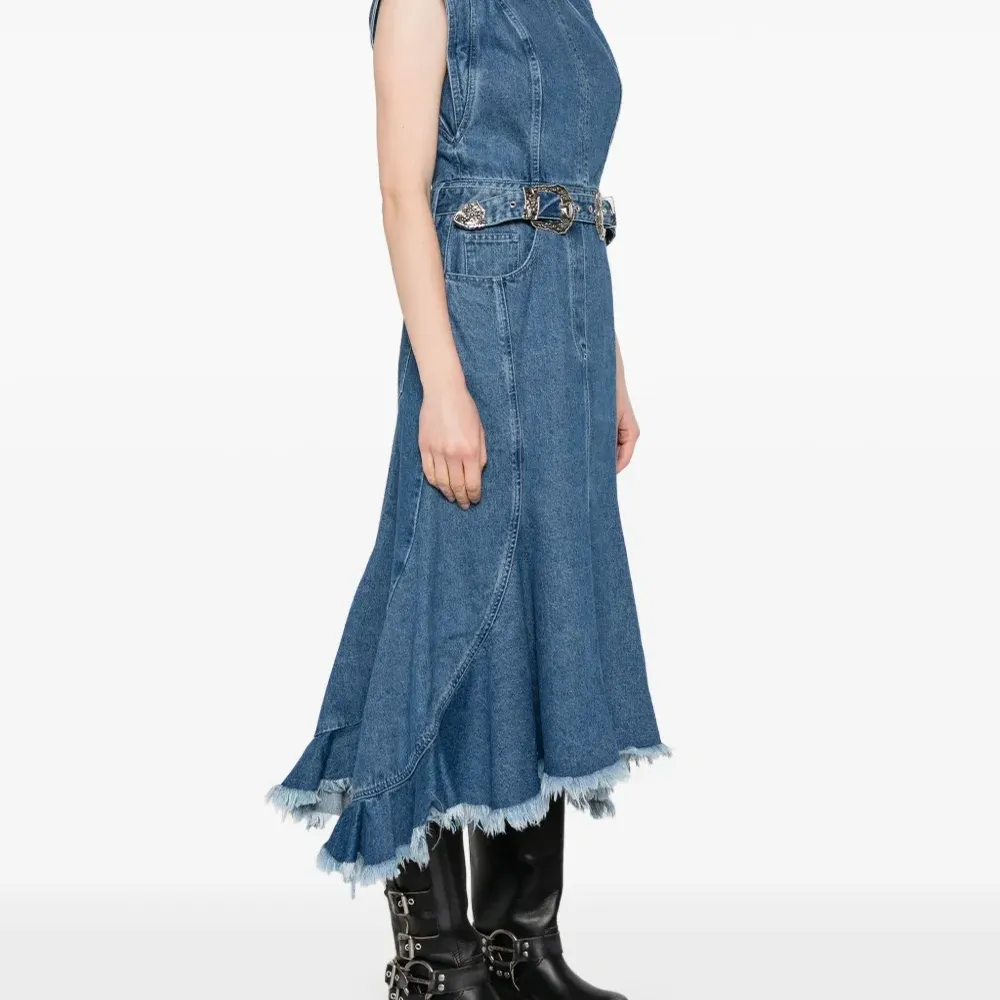 Джинсовое платье миди