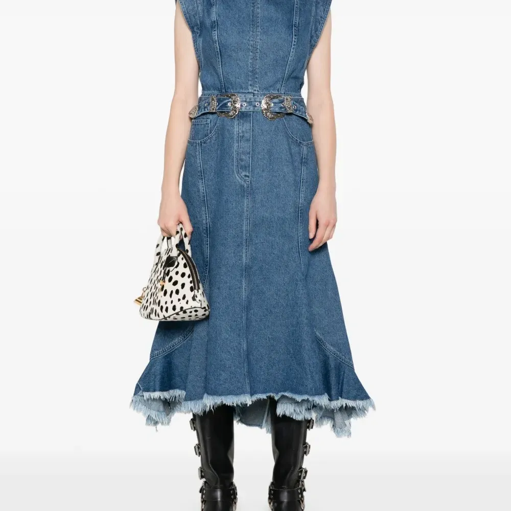 Джинсовое платье миди