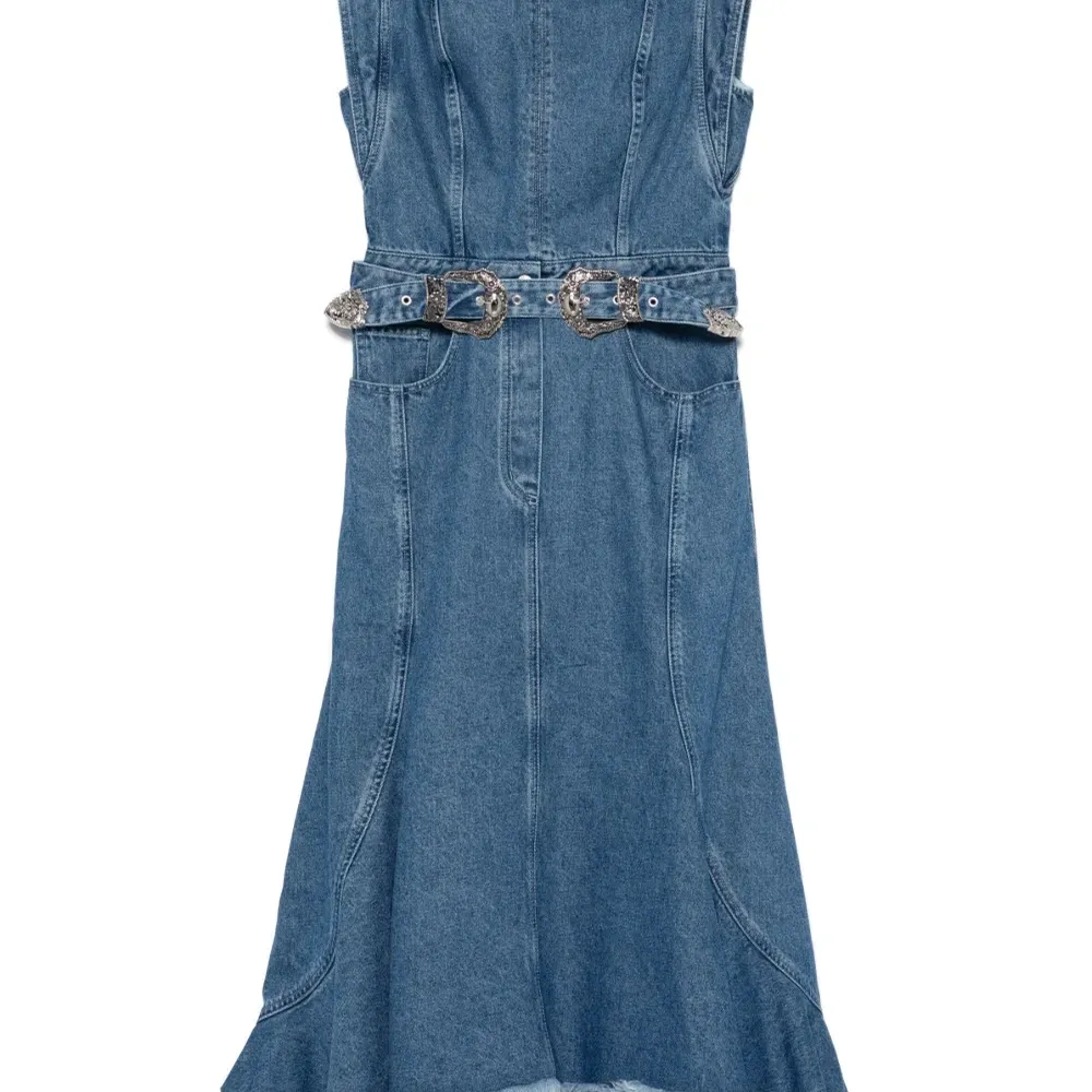 Джинсовое платье миди