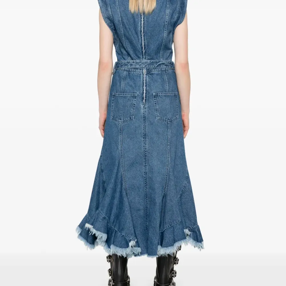 Джинсовое платье миди