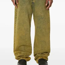 Джинсы из денима с вышитым логотипом