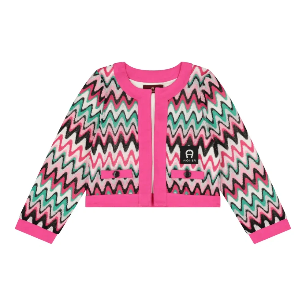 Кардиган с узором зигзаг