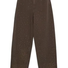 Джинсы широкого кроя со стразами Джинсы широкого кроя со стразами