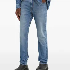 Джинсы из денима с накладными карманами