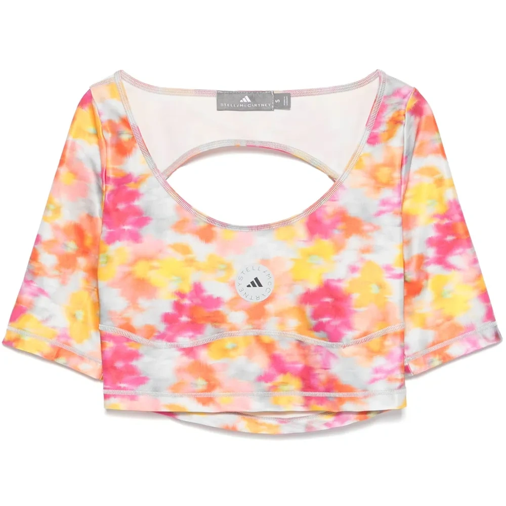 Укороченный топ с абстрактным принтом