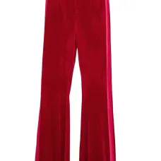 Расклешенные бархатные брюки