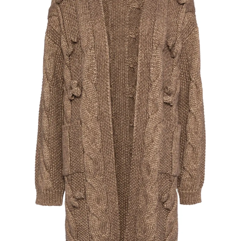 Кардиган-пальто фактурной вязки