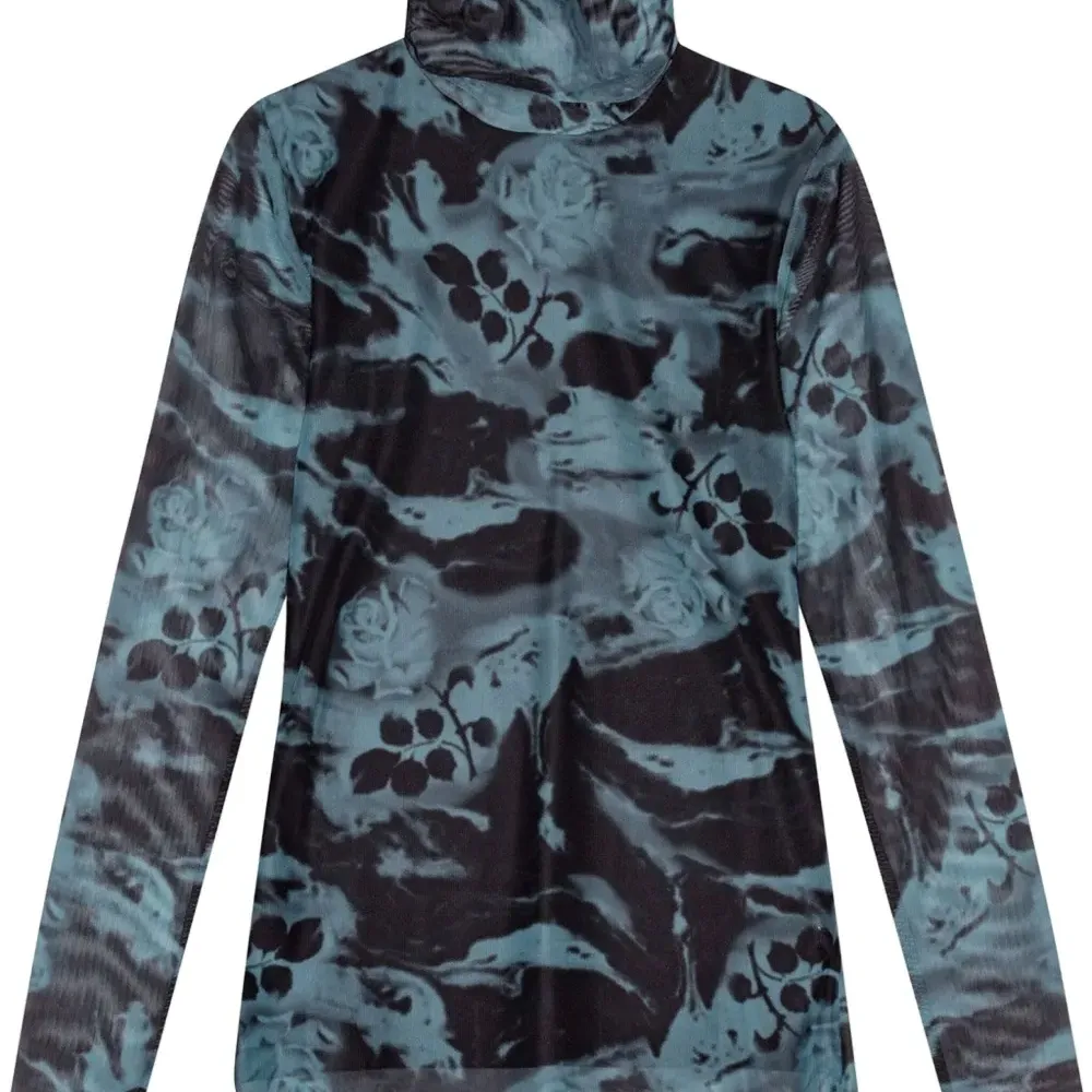 Сетчатый топ с принтом