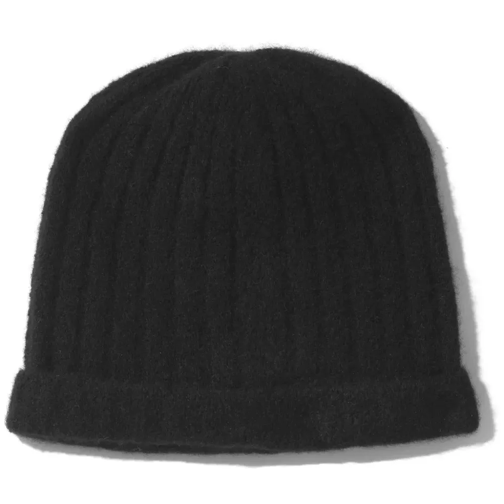 Кашемировая шапка бини с подворотом