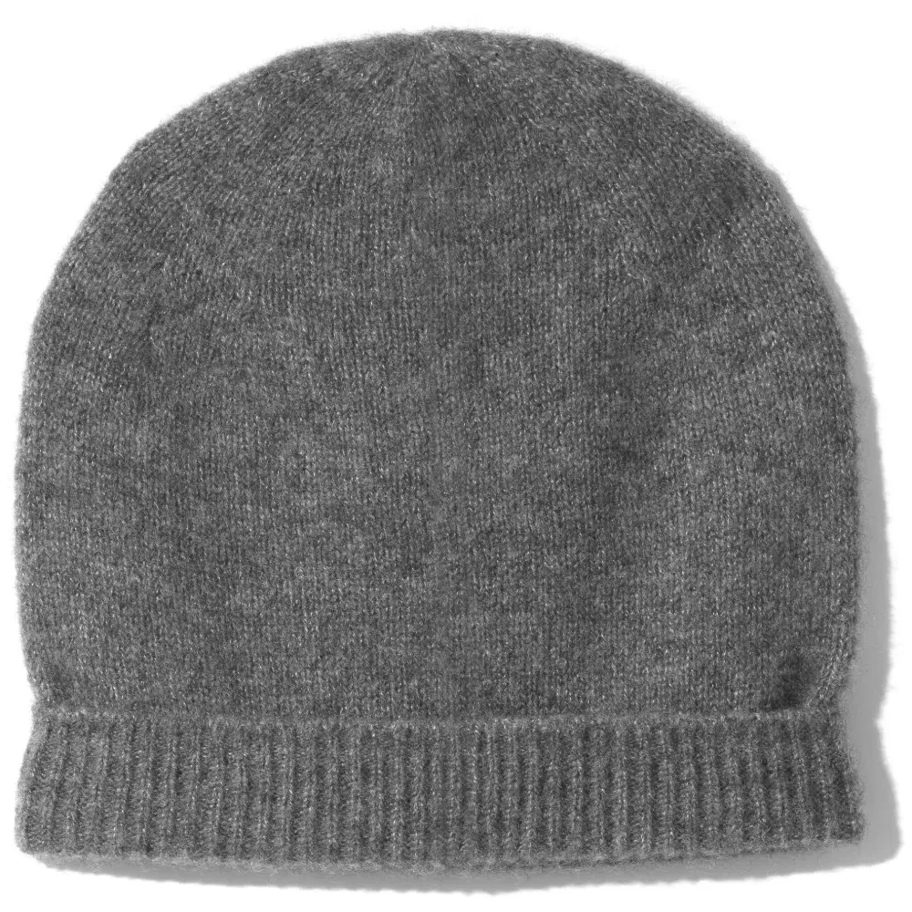 Кашемировая шапка бини с подворотом