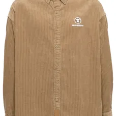 Вельветовая рубашка с нашивкой-логотипом