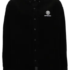 Вельветовая рубашка с нашивкой-логотипом