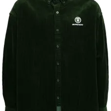 Вельветовая рубашка с нашивкой-логотипом