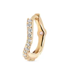 Золотая серьга-хагги Wave с бриллиантами Золотая серьга-хагги Wave с бриллиантами