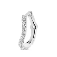 Серьга Wave из белого золота с бриллиантами