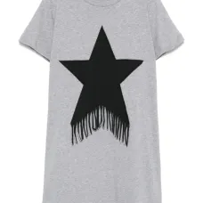 Платье с бахромой и аппликацией