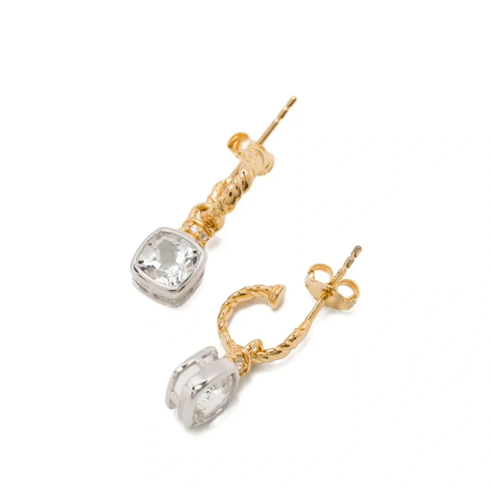 Серьги-кольца в двух тонах