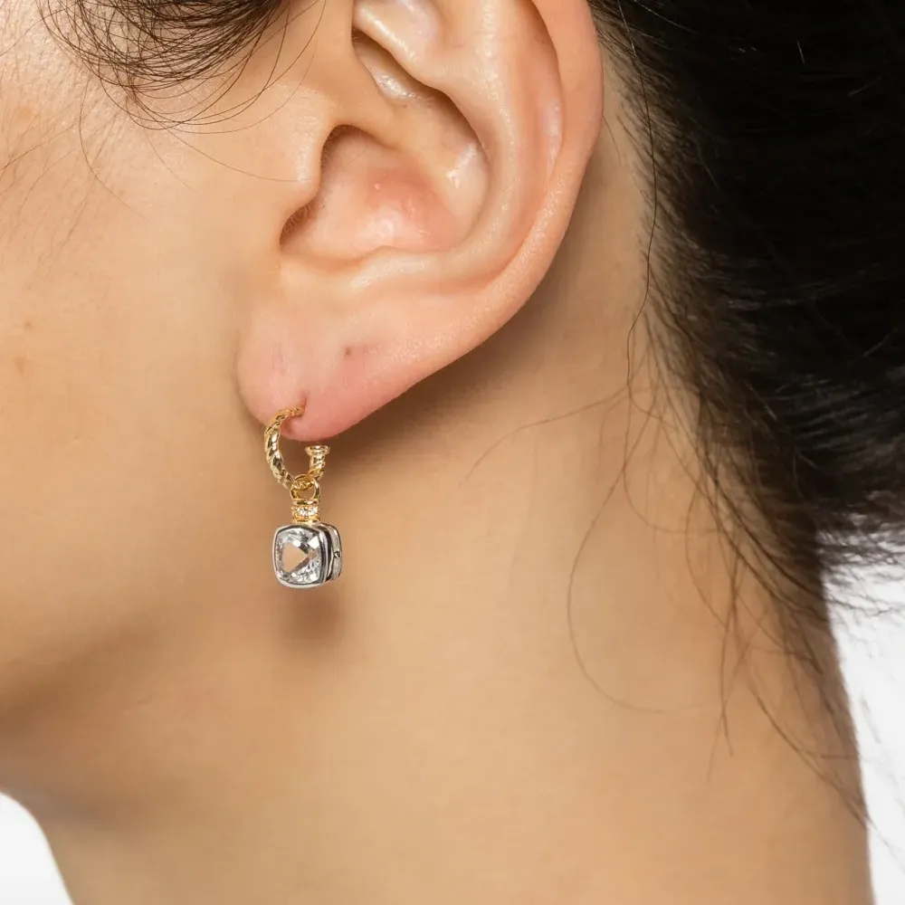 Серьги-кольца в двух тонах