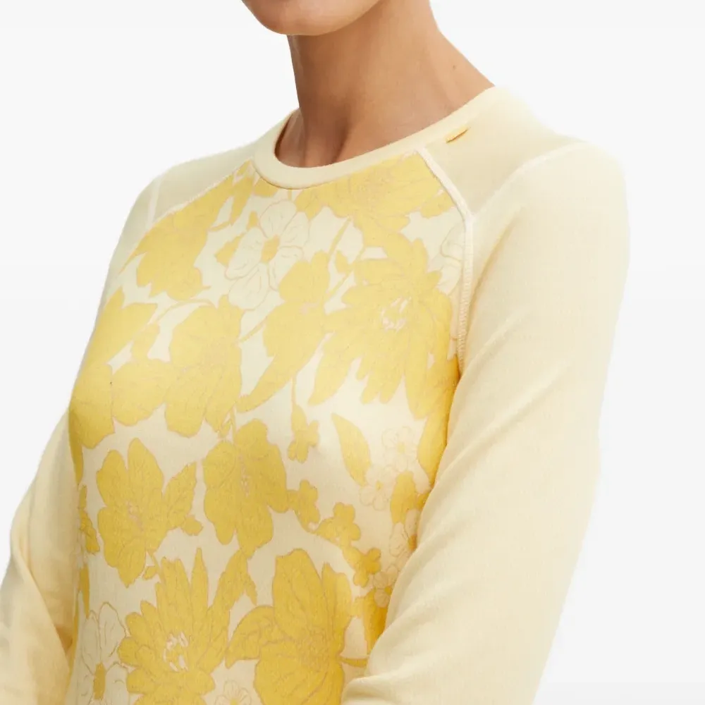 Базовый топ с цветочным принтом и круглым вырезом