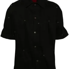 Джинсовая рубашка Multi-Rivet с короткими рукавами