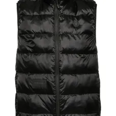 Дутый жилет с нашивкой-логотипом