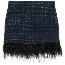 Юбка мини с перьями