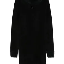 Трикотажное платье с искусственным мехом