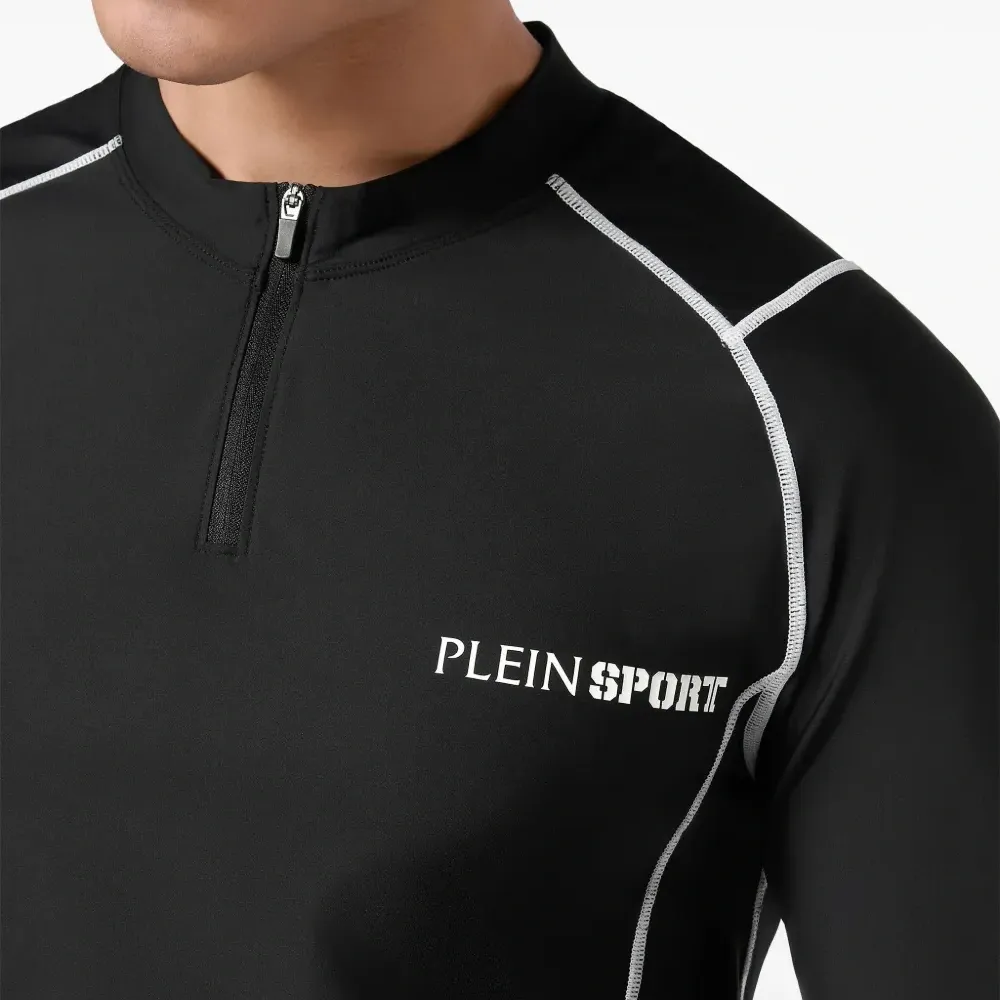 Рубашка с длинными рукавами и контрастной строчкой