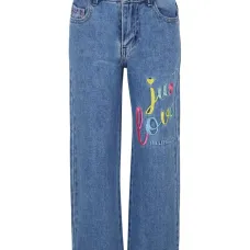 Прямые джинсы с вышивкой