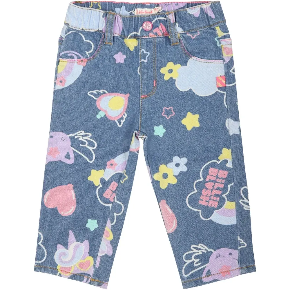 Джинсы с принтом