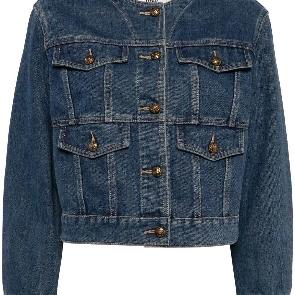 Джинсовая куртка без воротника