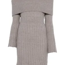 Платье мини в рубчик